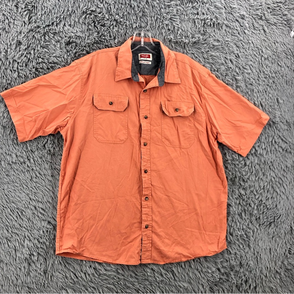 Wrangler Shirt Mens Large Flex For Comfort Button Down Cowboy Western